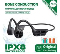 Conduction Sans Fil Sauna Téléphone Bluetooth 5.4 IPX8 Étanche Casque De Natation 32 Go Lecteur MP3 HIFI Musique dehors Rouge