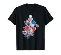 Conduire Sam avec Une Moto Cool aux Couleurs américaines T-Shirt