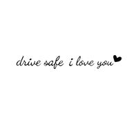 Conduisez en sécurité I Love You Mirror Sticker | je-t'aime conduisez autocollants voiture sûrs | LETTRES SORTS RECHERCHE CAR COEUR | Auto-amateurs étanches l'emblème d'éthylène pour décor voiture
