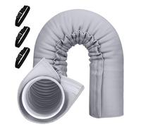Conduit D'air Flexible Tuyau de Ventilation, Tuyau D'évacuation D'air, Gaine Isolante Climatisation avec 3 Sangles à Boucle, Isolant Tuyau Climatisation pour Tube D'échappement 12,7 et 15 cm (Gris*1)