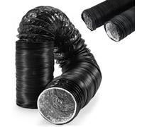 Conduit D'air Flexible Tuyau D'Evacuation Flexible En Aluminium/PVC | 80 100 150 160mm Tube De Ventilation Gaine Flexible Noir Pour Sèche-linge, Hotte Aspirante(L 2m(6.5ft),350mm(13.7"))