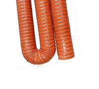 Conduit d'air Haute température 300 °C - Tuyau en Silicone Ignifuge Rouge avec Fil d'acier pour l'extraction de la Chaleur et de la fumée (43 mm x 300 cm)