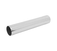 Conduit de Cheminée Droit Argenté, pour Poêle de Tente Acier Inoxydable | Rallonge 60x320mm, Sections à Anneaux, Pare-étincelles et Chapeau Pluie