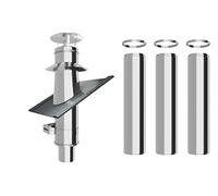 Conduit de cheminée en inox Ø 150mm - Kit complet - Conduit double paroi (Solin 5° à 30°, 4m)