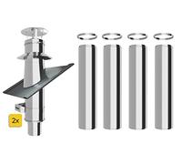 Conduit de cheminée en inox Ø 200mm - Kit complet - Conduit double paroi (Solin 5° à 30°, 5m)