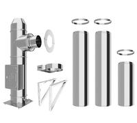 Conduit de cheminée en inox - Conduit isolé - Kit complet - Conduit double paroi - Distance au mur 50 mm (Ø 150 mm, longueur 3,7 m)