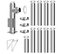 Conduit de cheminée en inox - Conduit isolé - Kit complet - Conduit double paroi - Distance au mur 50 mm (Ø 180 mm, longueur 9,7 m)
