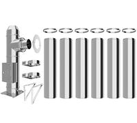 Conduit de cheminée en inox - Conduit isolé - Kit complet - Conduit double paroi - Distance au mur 50 mm (Ø 200 mm, longueur 7,2 m)