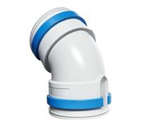Conduit de ventilation coudé à 45° avec valve de régulation, ABS à flux | 45° ABS, paroi intérieure lisse, contrôle du débit et conversion du diamètre, pour ventilation CVC domestique