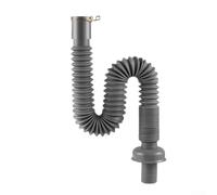 Conduit d'Évacuation Extensible 300-880mm Conduit d'Évacuation(grey) | Matériau ABS élastique, reprend sa forme après écrasement, anti-odeur, joint inclus, blanc ou gris
