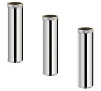 Conduit double paroi isolé - Inox - TDPI1000 - 100 cm - Polycombustible - Isolation 30 mm