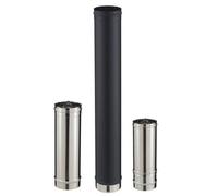 Conduit droit inox pour poele a granules - PGI pour poeles a Pellets - Diametre 80/130 - Longueur 450 - Finition : Noir mat