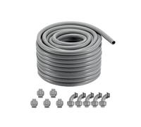 VEVOR Conduit électrique flexible, 25,4 mm, conduit étanche aux liquides en PVC, 30,5 m, non métallique, avec 5 connecteurs 180° et 5 connecteurs 90°, pour pompe contrôleur moteur climatisation, IP65