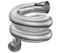 Conduit flexible en aluminium - Tuyau d'aération ondulé avec embouts en acier inoxydable pour CVC et connecteur d'échappement pour lave-linge/sécheuse