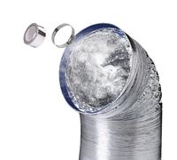 Conduit flexible en aluminium, tuyau de sèche-linge en aluminium, tubes de climatisation avec colliers en acier inoxydable, tuyau d'admission d'air, paquet de 1, plusieurs tailles (1,5 m 120 mm)