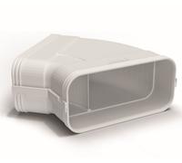 Conduit Plat 175x80mm Coude 45° Horizontal Manchon Double Airtec OptimAIRo 125