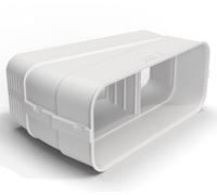 Conduit Plat 222x89mm Coude 15° Manchon Unilatéral Ventilation Cuisine