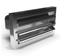 Conduit Plat 222x89mm Grille Extérieure en Acier Inox Extracteur Cuisine Hotte