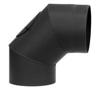 Conduit poele à bois - Coude 90° avec trappe de visite - noir - Reuter Ferrum 200 mm