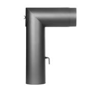 Conduit poêle à bois - Coude avec trappe d’entretien et clapet papillon - gris - Tecnovis TEC-Stahl 150 mm