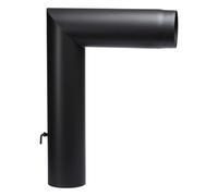Conduit poele à bois - Coude avec trappe et clapet de régulation - noir - Reuter Ferrum 120 mm