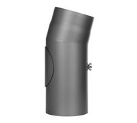 Conduit poêle à bois - Coude fixe 15° avec trappe d’entretien - gris - Tecnovis TEC-Stahl Ø 160 mm