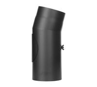 Conduit poêle à bois - Coude fixe 15° avec trappe d’entretien - noir - Tecnovis TEC-Stahl Ø 160 mm