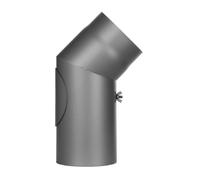 Conduit poêle à bois - Coude fixe 45° avec trappe d’entretien - gris - Tecnovis TEC-Stahl Ø 160 mm