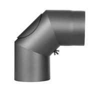 Conduit poêle à bois - Coude fixe 90° avec trappe d’entretien - gris - Tecnovis TEC-Stahl Ø 150 mm