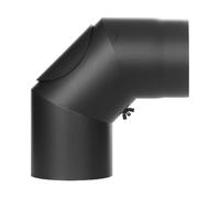 Conduit poêle à bois - Coude fixe 90° avec trappe d’entretien - noir - Tecnovis TEC-Stahl Ø 200 mm