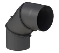 Conduit poêle à bois - Coude mobile 0-90° 3 pièces avec porte - noir - Tecnovis TEC-Stahl 200 mm