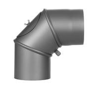 Conduit poêle à bois - Coude mobile 0-90° avec trappe d’entretien - gris - Tecnovis TEC-Stahl Ø 150 mm