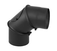 Conduit poele à bois - Coude réglable 0-90° avec trappe de visite - noir - Reuter Ferrum 150 mm