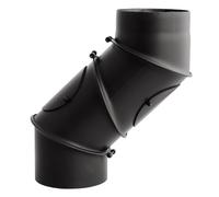 Conduit poele à bois - Coude réglable 0-90° en 4 parties avec 2 trappes de visite - noir - Reuter Ferrum 180 mm