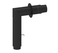 Conduit poele a bois - double paroi - Tuyau de poêle avec coude longueur 500/700 mm noir - Tecnovis TEC-Protect 150 mm