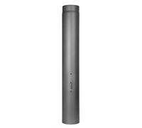 Conduit poêle à bois - Elément droit 1000 mm antibistre avec clapet papillon et trappe d’entretien (avec anneau de purge) - gris - Tecnovis TEC-Stahl 160 mm