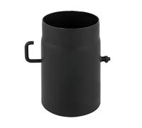 Conduit poele à bois - Élément droit 250 mm avec clapet de régulation - noir - Reuter Ferrum 120 mm