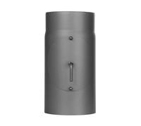 Conduit poêle à bois - Elément droit 300 mm avec clapet papillon et trappe d’entretien - gris - Tecnovis TEC-Stahl 160 mm