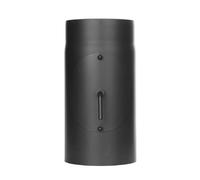 Conduit poêle à bois - Elément droit 300 mm avec clapet papillon et trappe d’entretien - noir - Tecnovis TEC-Stahl 130 mm