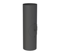 Conduit poêle à bois - Elément droit 500 mm antibistre avec clapet papillon et trappe d’entretien (anti anneau de purge) - noir - Tecnovis TEC-Stahl 180 mm