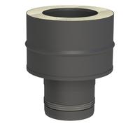Conduit poêle à granule - Adaptateur pellet Line à double paroi DW-FU - noir - Tecnovis TEC-Pellet 100 mm