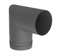 Conduit poêle à granule - Coude à deux segments 90° - gris - Tecnovis TEC-Pellet 100 mm