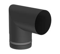 Conduit poêle à granule - Coude à deux segments 90° - noir - Tecnovis TEC-Pellet 100 mm