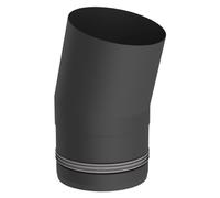 Conduit poêle à granule - Coude fixe 15° - noir - Tecnovis TEC-Pellet 100 mm