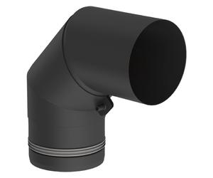 Conduit poêle à granule - Coude fixe 90° avec trappe d’entretien - noir - Tecnovis TEC-Pellet 100 mm