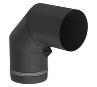 Conduit poêle à granule - Coude fixe 90° avec trappe d’entretien - noir - Tecnovis TEC-Pellet 80 mm