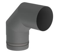 Conduit poêle à granule - Coude fixe 90° - gris - Tecnovis TEC-Pellet 80 mm