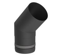Conduit poêle à granulés - Coude fixe 45° - noir - Tecnovis TEC-Pellet 80 mm