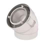 Conduit pour chaudière ventouse - Coude à 45° fioul/gaz - UBBINK - PPTL/PVC - Diamètre 80/125mm
