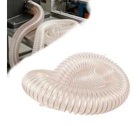 Conduit PU Flexible, Tuyau Antistatique Renforcé Fil Acier Plaqué Cuivre, Gaine Transparente Résistante À L’abrasion for Menuiserie & Ventilation Industrielle(L 2m(6.5 Ft),Dia-100MM (3.9 Inch))